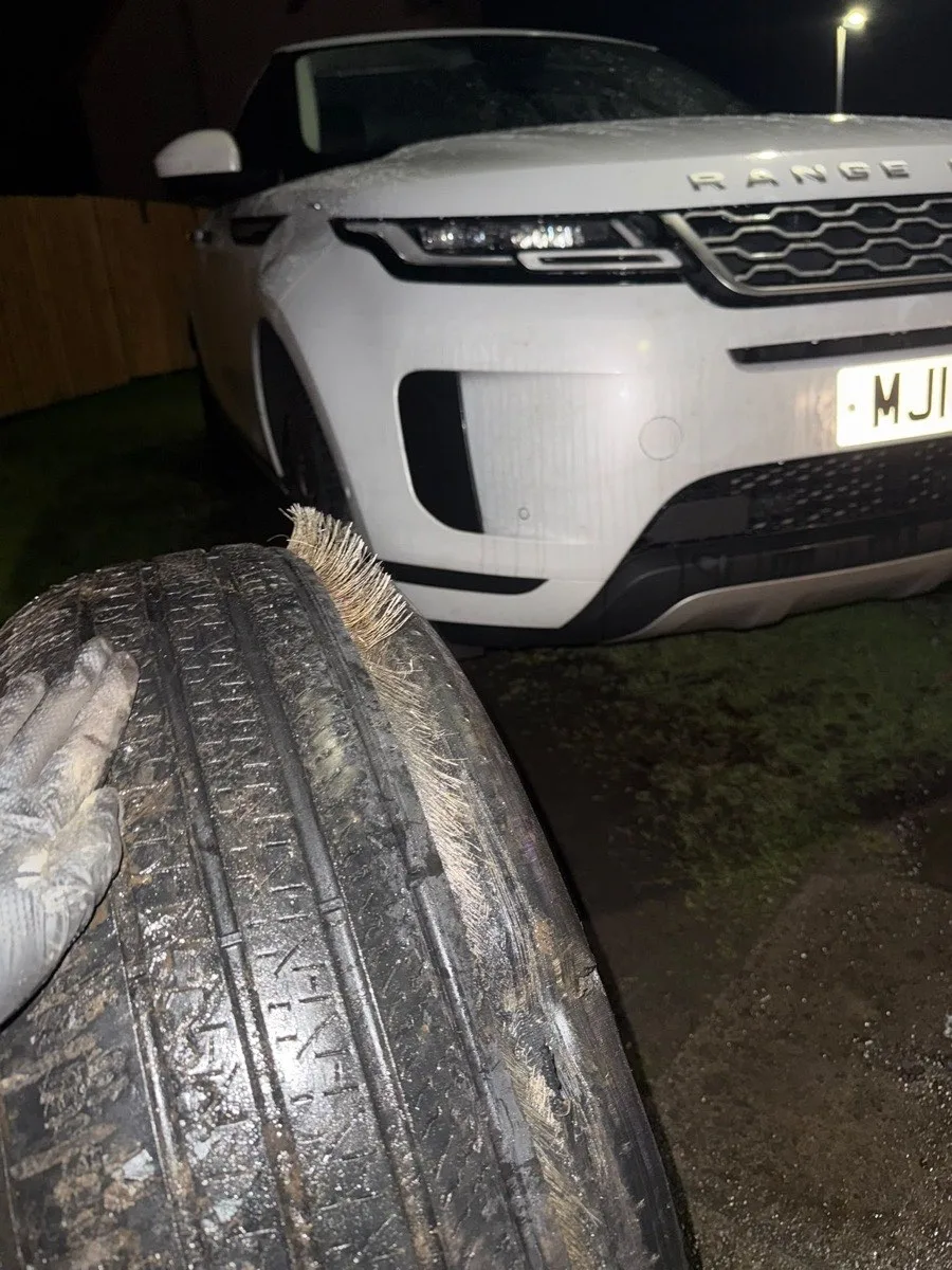 Tyre fitting work being carried out